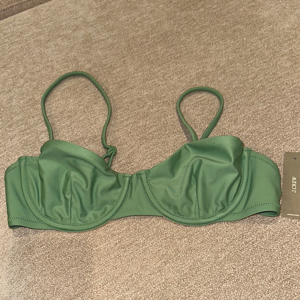 J. Crew Green Underwire Bikini Top NWT SIZE 36A